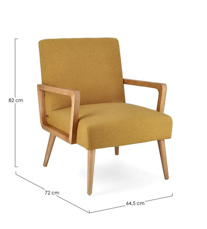 Poltrona "Veriana" per interno, Struttura In Legno Di Pino E Compensato 64.5 x 72 x 82h cm