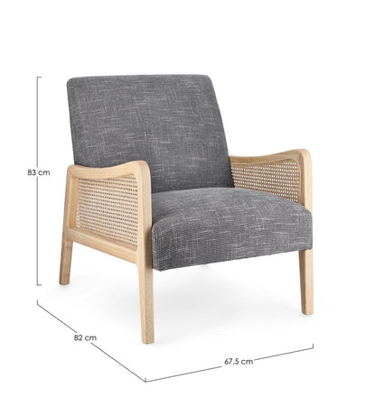 Poltrona "Deanna" per interno, Struttura In Legno Di Pino E Compensato 67.5 x 82 x 83h cm