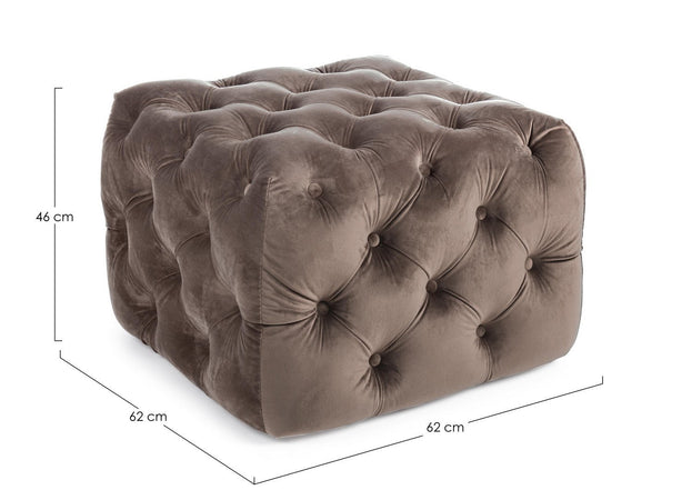 Poltrona Pouf "Evan" per interno, con struttura in legno di eucalipto e compensato da 62x62x46 cm
