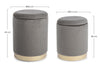 Poltrona Pouf Polina per interno, con struttura In mdf e compensato, Set da 2 pezzi