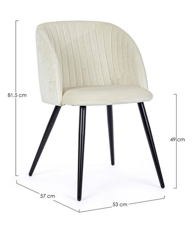 Sedia "Queen" con gambe in acciaio verniciato a polvere, per arredo interno 53 x 57 x h 81,5 cm