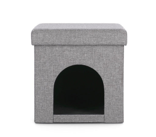 Poltrona Pouf "Leopold" per interno, con rivestimento in poliestere da 38x38x38cm