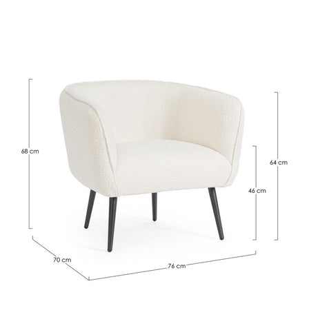 Poltrona "Avril" per interno, Struttura In Legno Compensato, Gambe In Acciaio Verniciato A Polvere Epossidica 76 x 70 x 68h cm
