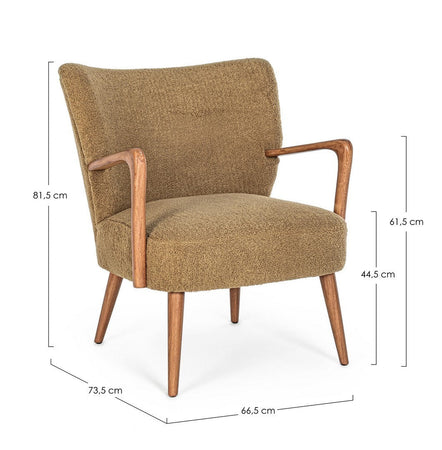 Poltrona "Moritz" per interno, Struttura In Legno Di Pino E Compensato 66.5 x 73.5 x 81.5h cm