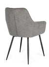 Sedia Cora con struttura in acciaio, per arredo interno con braccioli, 58 x 63 x h 85,5 cm