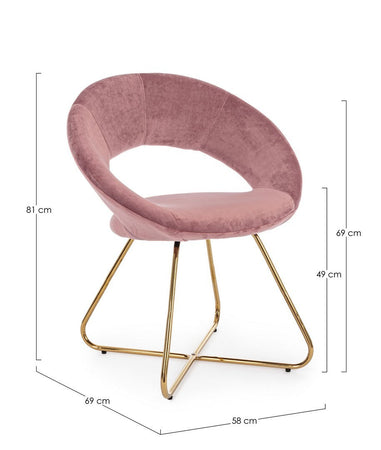 Poltrona "Vanity" per interno, Struttura Seduta E Schienale In Compensato 58 x 69 x 81h cm