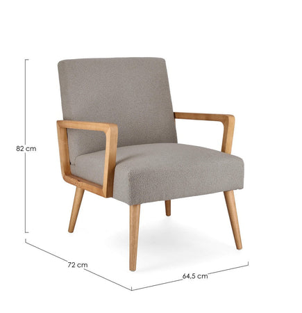Poltrona "Veriana" per interno, Struttura In Legno Di Pino E Compensato 64.5 x 72 x 82h cm
