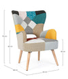 Poltrona Galatea per interno, Struttura In Legno Di Pino E Compensato, Gambe In Rubberwood, Verniciatura A Base Di Nitrocellulosa 65 x 68 x 92h cm