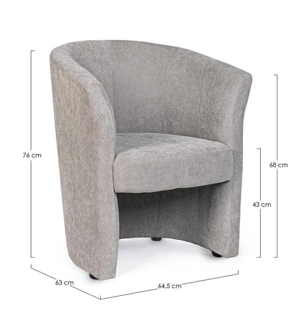 Poltrona "Belize" per interno, Struttura In Legno Di Pino E Compensato 64,5 x 63 x 76h cm