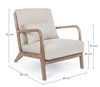 Poltrona Ancilla per interno, Struttura In Rubber Wood 66 x 85 x 74h cm