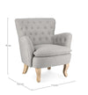 Poltrona Orlins per interno, Struttura In Legno Di Pino E Compensato, Rivestimento In Poliestere Effetto Boucle', Capitonne' 71.5 x 72.5 x 79h cm