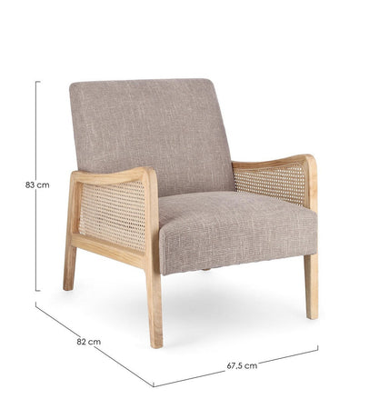 Poltrona "Deanna" per interno, Struttura In Legno Di Pino E Compensato 67.5 x 82 x 83h cm