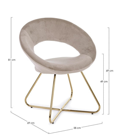 Poltrona "Vanity" per interno, Struttura Seduta E Schienale In Compensato 58 x 69 x 81h cm
