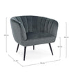 Poltrona Avril per interno, Struttura In Legno Compensato, Gambe In Acciaio Verniciato A Polvere Epossidica 76 x 70 x 68h cm