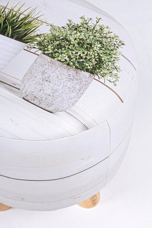 Poltrona Pouf "Plantas" per interno, con Struttura In Mdf da Ø30 x 32h cm