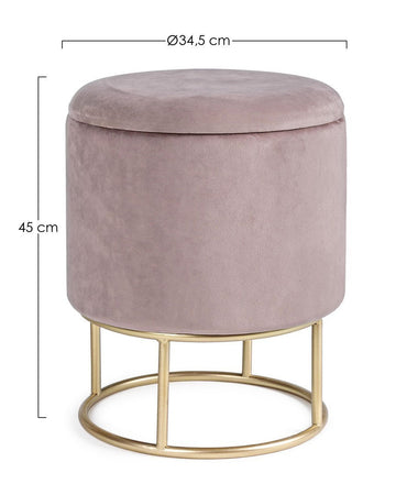 Poltrona Pouf "Polina" per interno, con struttura in mdf e compensato da Ø34.5x45h cm