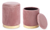 Poltrona Pouf Polina per interno, con struttura In mdf e compensato, Set da 2 pezzi