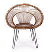 Poltrona Esteban per interno, Seduta In Rattan Ed Intreccio In Kubu 83 x 64 x 89h cm