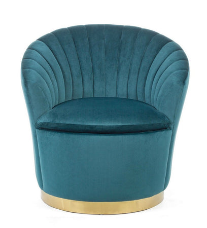 Poltrona "Gilles" per interno, Struttura In Legno Di Pino, Rivestimento In Poliestere Effetto Velluto, 77 x 71 x 77h cm