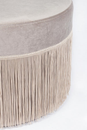 Poltrona Pouf "Leilani" per interno, con struttura in mdf e compensato da Ø45 x 30h cm