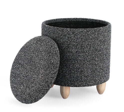 Poltrona Pouf "Zena" per interno, con struttura in mdf e compensato da Ø36 x 39.5h cm