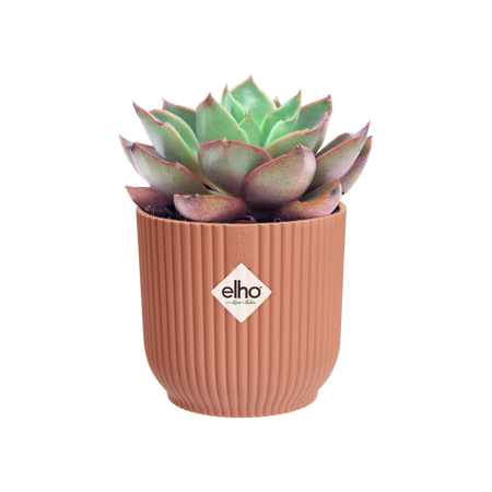 Vaso "Vibes Fold Round" in plastica riciclata, per esterno, stile moderno