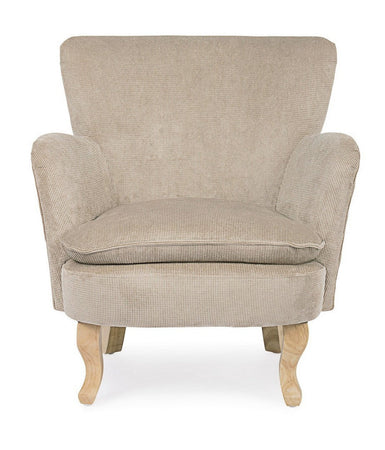 Poltrona "Orlins" per interno, Struttura In Legno Di Pino E Compensato, Rivestimento In Poliestere Effetto Boucle', Capitonne' 71.5 x 72.5 x 79h cm