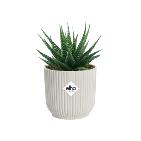 Vaso "Vibes Fold Round" in plastica riciclata, per esterno, stile moderno