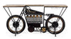 Consolle da bar Moto Replica moderno con piano in legno, ruote, 183 x 43 x 89 cm