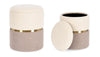 Poltrona Pouf Radinka per interno, con struttura in mdf e compensato Set da 2 pezzi