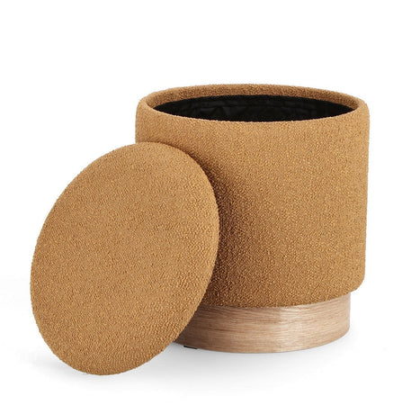 Poltrona Pouf "Zoya" per interno, con struttura In mdf e compensato Set da 2 pezzi
