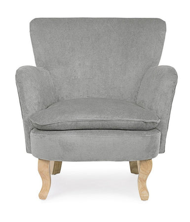 Poltrona "Orlins" per interno, Struttura In Legno Di Pino E Compensato, Rivestimento In Poliestere Effetto Boucle', Capitonne' 71.5 x 72.5 x 79h cm