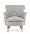 Poltrona Orlins per interno, Struttura In Legno Di Pino E Compensato, Rivestimento In Poliestere Effetto Boucle', Capitonne' 71.5 x 72.5 x 79h cm