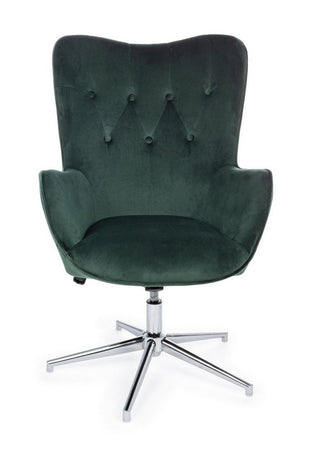 Poltrona "Farida" per interno, Struttura E Base In Acciaio Cromato 69 x 70 x 105/117h cm
