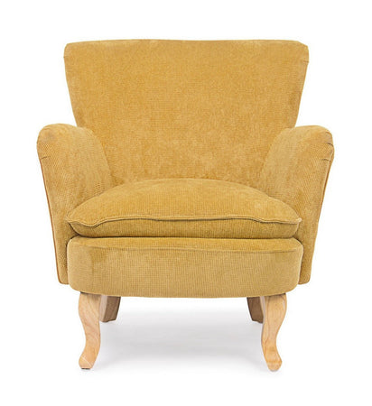 Poltrona "Orlins" per interno, Struttura In Legno Di Pino E Compensato, Rivestimento In Poliestere Effetto Boucle', Capitonne' 71.5 x 72.5 x 79h cm