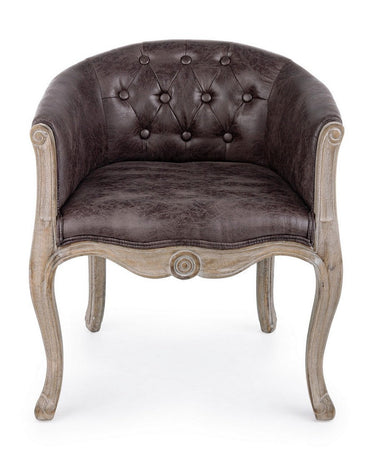 Poltrona "Diva" per interno, Struttura In Rubber Wood, Seduta Rivestita In Poliestere 60 x 60 x 70h cm