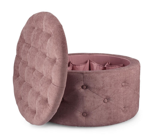 Poltrona Pouf "Ernestine" per interno, con struttura in legno di pino e mdf da Ø70 x 40h cm