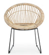 Poltrona Cayes per interno, Struttura Seduta In Rattan, Intreccio In Kubu, Rifinitura Naturale Con Vernice Melaminica 75 x 67 x 81h cm