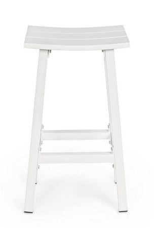 Sgabello da bar "Skipper" con struttura in alluminio, seduta comoda per esterno, da 71 cm