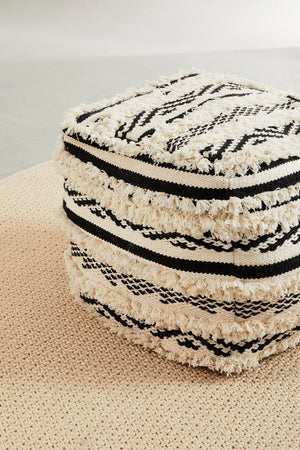 Poltrona Pouf "Yucatan" per interno, con rivestimento in 100% cotone da 45x45x35 cm