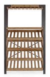Mobile portabottiglie Kantin con struttura in acciaio, ripiano in legno di abete da 114 x 38 x 199 cm
