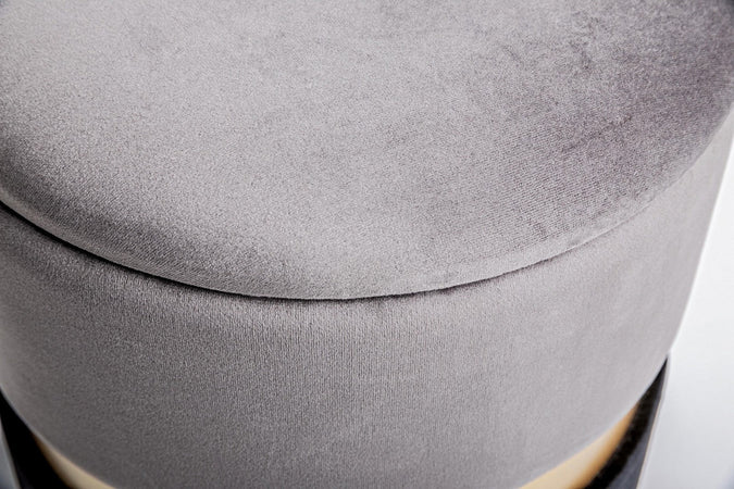 Poltrona Pouf "Pavlina" per interno, con struttura in mdf e compensato set da 2 pezzi