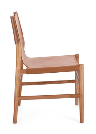 Sedia "Caroline" con legno teak, per arredo interno 48 x 58 x h 85 cm