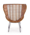 Poltrona Estefan per interno, Seduta In Rattan Ed Intreccio In Kubu 100 x 75 x 118h cm