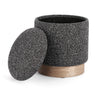 Poltrona Pouf Zoya per interno, con struttura In mdf e compensato Set da 2 pezzi