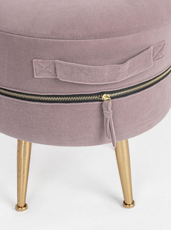 Poltrona Pouf "Pavlina" per interno, con struttura in mdf e compensato set da 2 pezzi
