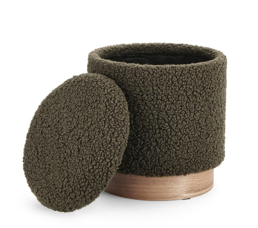Poltrona Pouf "Zoya" per interno, con struttura In mdf e compensato Set da 2 pezzi