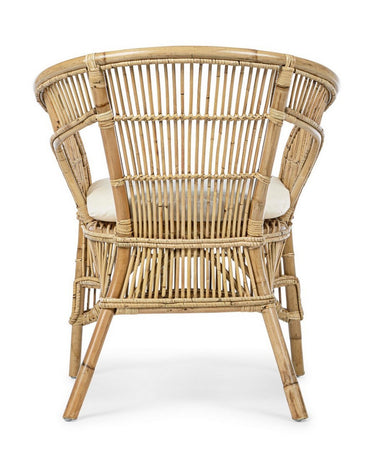 Poltrona "Consuelo" per interno, in Rattan Naturale con cuscino h 82 cm