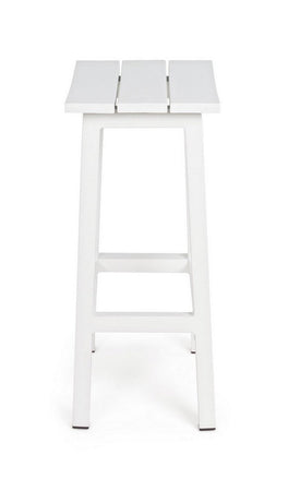 Sgabello da bar "Skipper" con struttura in alluminio, seduta comoda per esterno, da 71 cm