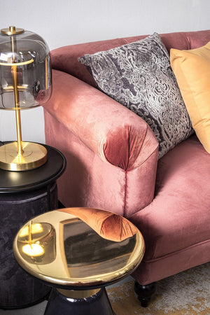 Poltrona Pouf "Annika" per interno, con struttura in acciaio verniciato a polvere epossidica e mdf set da 2 pezzi